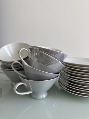Rosenthal Germany Studio Line 25Pc Tea Set Cups Saucers Creamer Gray Modern