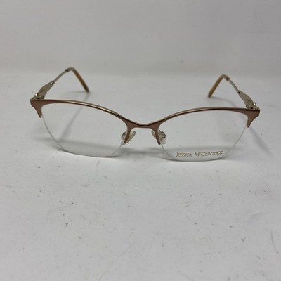Jessica MCCLINTLOCK JMC 4303 Gold Brown 53-17-135 Flex Hinge Eyeglasses 387E