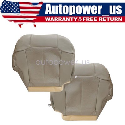For 2002 Cadillac	Escalade EXT Driver Passenger Bottom PERF Leather Seat Cover