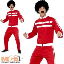 Scouser Tracksuit Mens Fancy Dress 1980s Retro Sports 80s Adult Costume Outfit