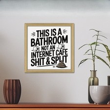 2D Flat Wooden Bathroom Sign Humorous Wall Art Decor Perfect Gifts