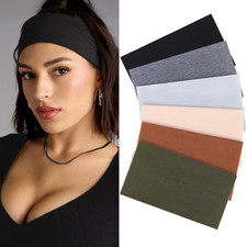 6 Packs Wide Headbands for Women Stretch Fashion Headband Hair Band Turban
