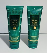 Lot Of 2 Bath  Body Works VANILLA BEAN NOEL Body Cream Lotion Moisturizer 8oz