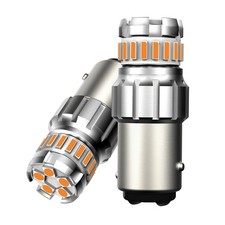 Autoone 2f Series 1157 3000k Amber Led Turn Signal Backup Light Bulbs Plugplay