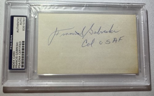Francis Gabreski DECEASED WWII Fighter Pilot Ace-34 Kills Signed 3x5 Card PSA