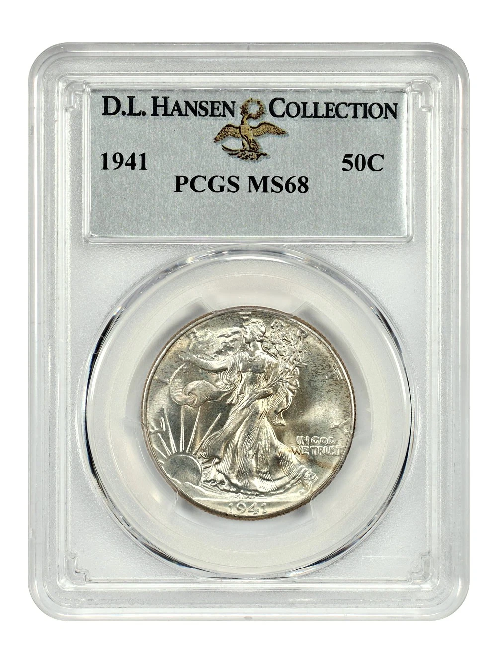 1941 50C PCGS MS68 ex: D.L. Hansen - Walking Liberty Half Dollar