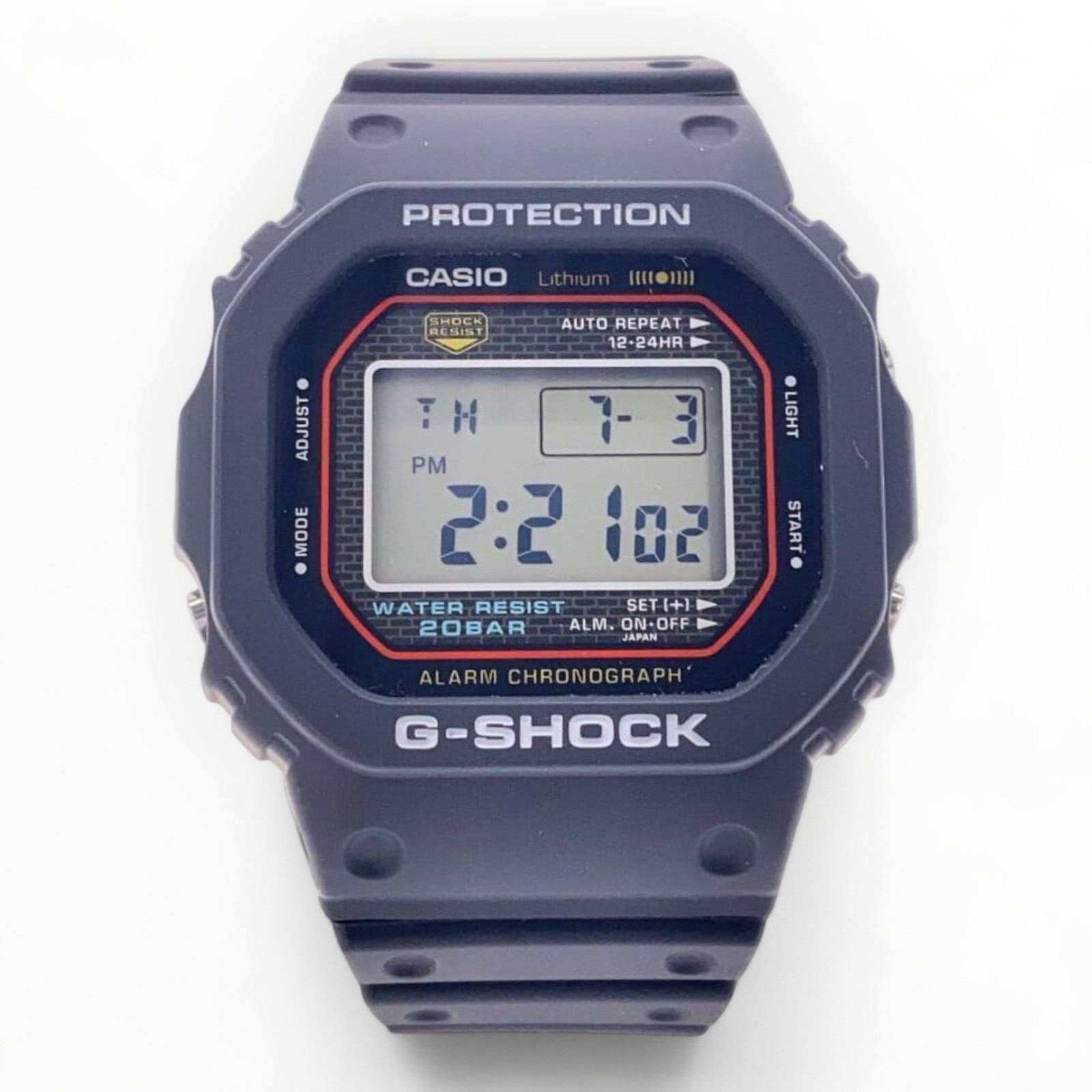 CASIO Digital Quartz Black Mens Watch 1.3 x 1.69 Inch 3141 Model