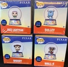 Funko Pixar Wall-E Buzz Woody Sulley Mini Snow Globe x4 set
