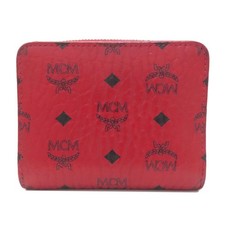 MCM logo Bifold Wallet with Coin Pocket PVC Ladies Used 