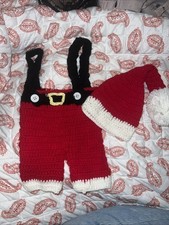 NB Baby Crocheted Santa Hat Red and White Christmas Clothes For December Babies
