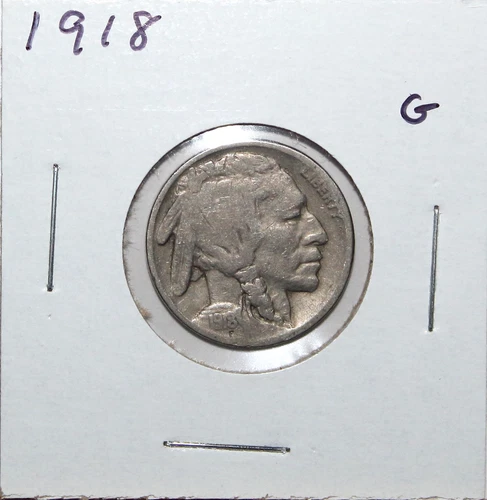 1918 US Buffalo Nickel G Good Free Shipping
