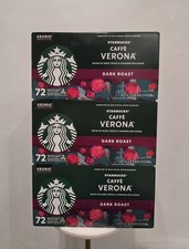 Starbucks Cafe Verona 72 K-cups, 100 Arabica, Dark Roast Exp Jan 2027 LOT OF 3