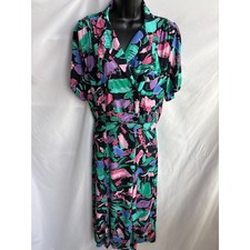 Vintage Bella Donna by Eletra Abstract Multicolor Midi Long Size 6 Retro Button