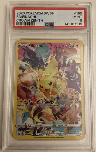 Pokémon Crown Zenith Pikachu Secret Rare Full Art Holo 160/159 PSA 10