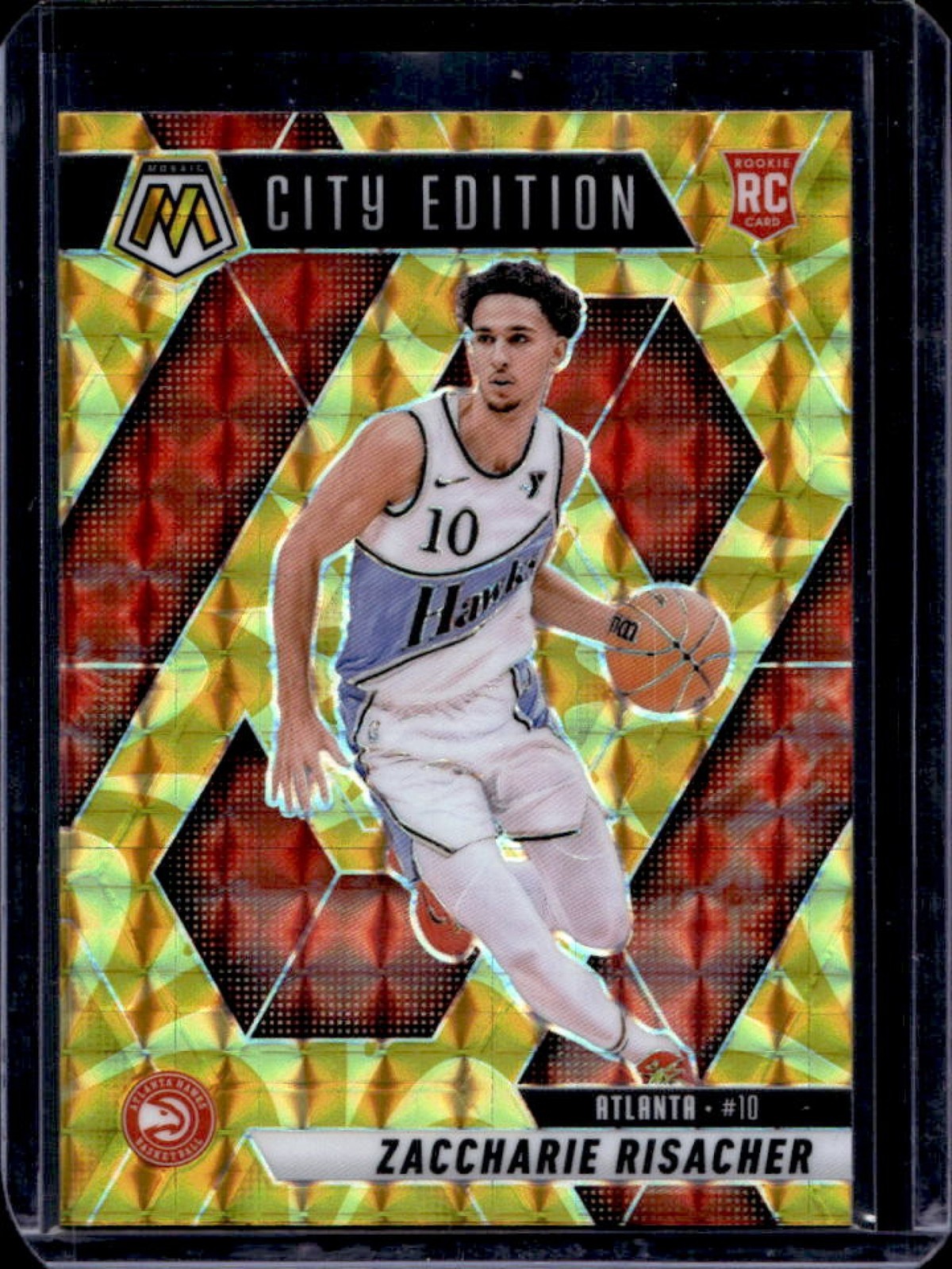 2024-25 Mosaic Zaccharie Risacher RC Reactive Yellow City Edition #274 Hawks