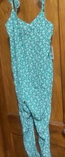 The Nines by HATCH Maternity Jumpsuit Green Floral Sleeveless Ruffle Sz M NWT