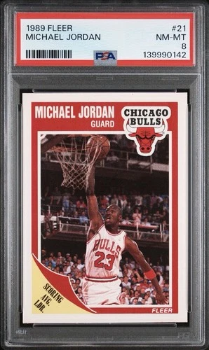 1989 Fleer NBA Michael Jordan PSA 8 Near MINT Card #21 Chicago Bulls