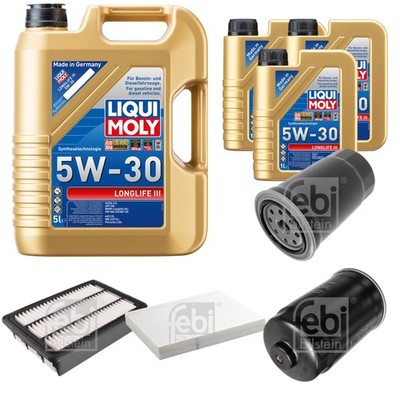 FEBI BILSTEIN Inspektionspaket 8L Liqui Moly 5W30 Longlife3 für Hyundai Santa