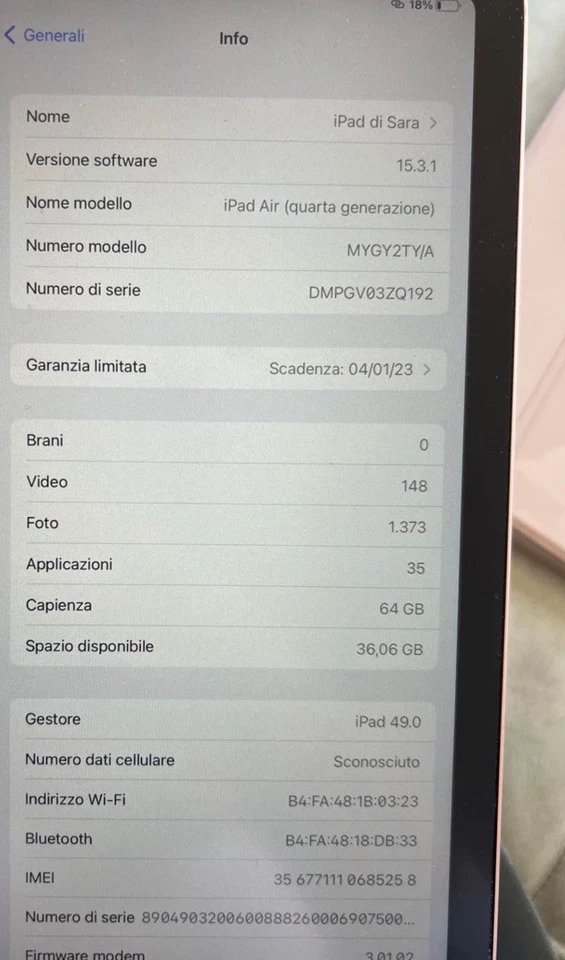 Apple iPad 10a Gen. 256GB, Wi-Fi, 10,9" - Blu - Immagine 4 di 4