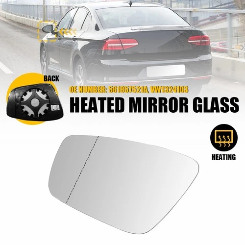 Mirror Glass Heated For 2012 - 2015 VOLKSWAGEN Driver PASSAT Left VW1324103