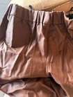 Tibi Brown Faux Leather Straight Leg Pull on Pants High Rise Womens Medium — photo 3
