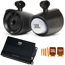 JBL 8" Marine Tower Speaker w/ Horn Tweeter + MB Quart NA2-400.2 Amp