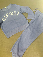 GAP kids Blue Logo Fleece Sweatshirt  Pants Set 2pc Size 5 Years