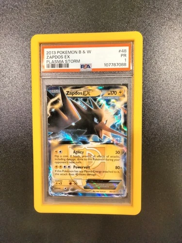 PSA 1 - 2013 POKEMON BLACK & WHITE PLASMA STORM #48 ZAPDOS EX w/ yellow guard