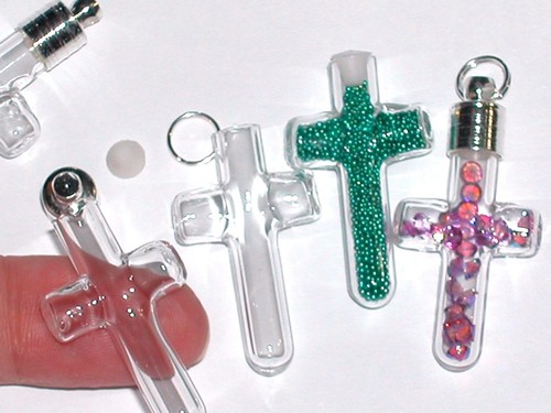1 Cube Miniature Glass Bottle Vial Charms - 6mm Tiny Clear Glass Beads For Jewelry Making