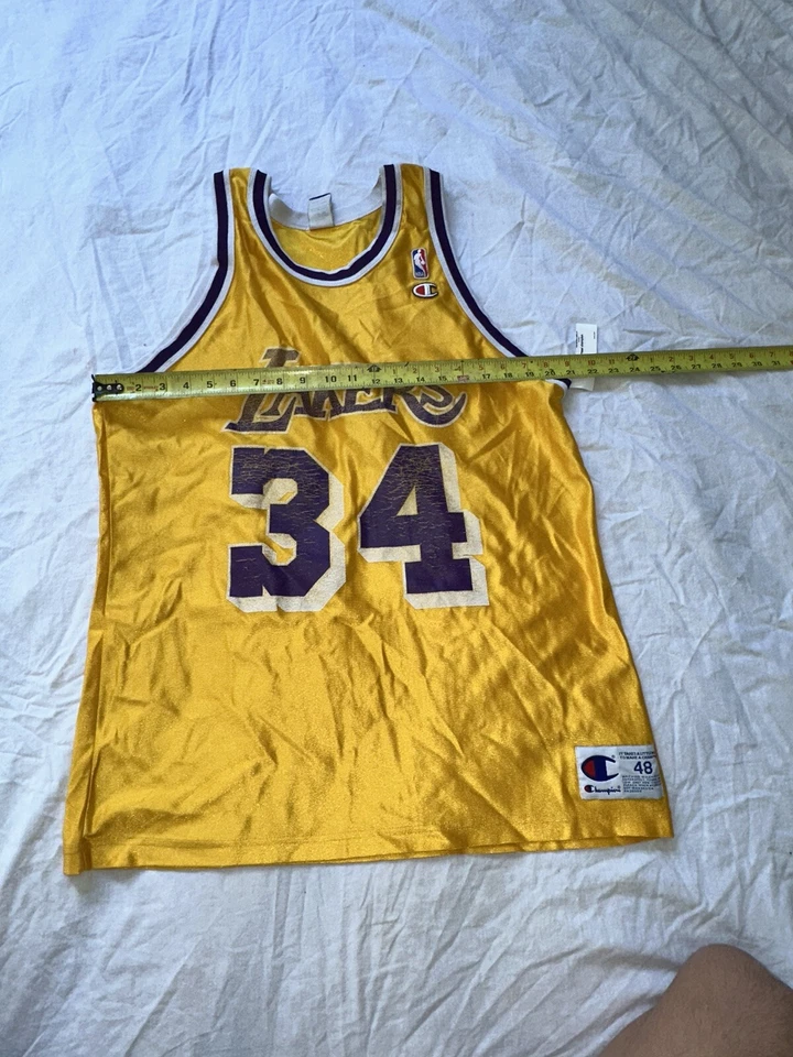 Camiseta NBA RARA VINTAGE CHAMPIONS LA LA LAKERS Shaquille O'Neal tamanho 48 caixa média c - Imagem 2 de 4