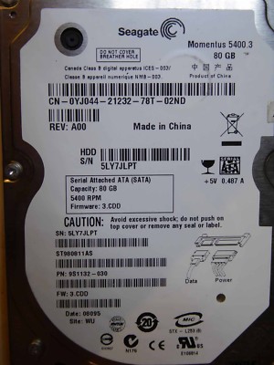 Seagate ST980811AS | P/N: 9S1132-030 | 3.CDD | WU | 80GB #02