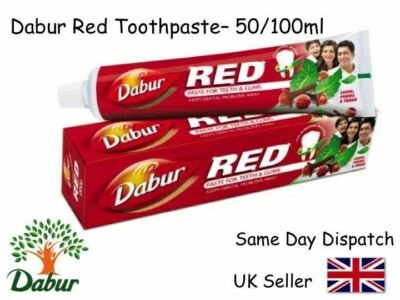 DABUR NATURAL AYURVEDIC RED HERBAL TOOTHPASTE VEGETARIAN - 37g or 100g