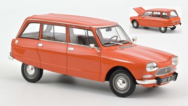 Norev 1/18 Citroen Ami 8 1975 Orange Modellbau Statisches Modell Diecast-image