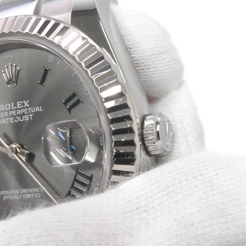 ROLEX Datejust 41mm Stainless Steel 18K White Gold Slate Dial 126334 - Imagen 5 de 15