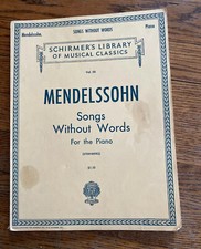 Mendelssohn Songs Without Words For Piano Schirmer s Library Vol. 58 Rare