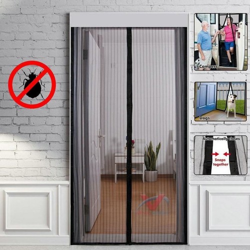 HANDS FREE SCREEN DOOR BUG INSECT FLY FREE CURTAIN MAGNETIC CONTROL FASTENING - Picture 2 of 2
