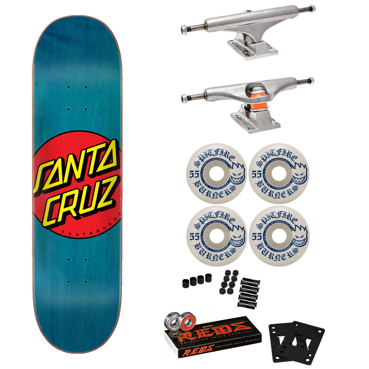 skateboard コンプリートINDEPENDENT SPITFIRE Santa Cruz Skateboard Complete Classic Dot 8.5