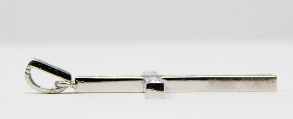 Platinum Baguette Diamond ≈ 1-5/8" x 1" Cross Motif Pendant B6444 - Image 4 of 4