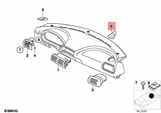 Genuine BMW Z3 Instrument Panel Dash Defroster Nozzle Right (96-02 