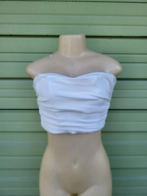 Zara Women BUSTIER CROP TOP White SIZE S #4630A