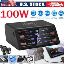8 Multi-Port USB Adapter Desktop Wall Charger Smart Quick Charging Station 3.0