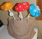New Lot 3 Metal Multicolor Mushroom Garden Stakes Outdoor Decor 13.5" Tall