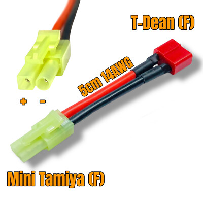   Adapterkabel Mini TAMIYA Stecker (A) auf T-Plug T-Dean T-Stecker Buchse 14AWG