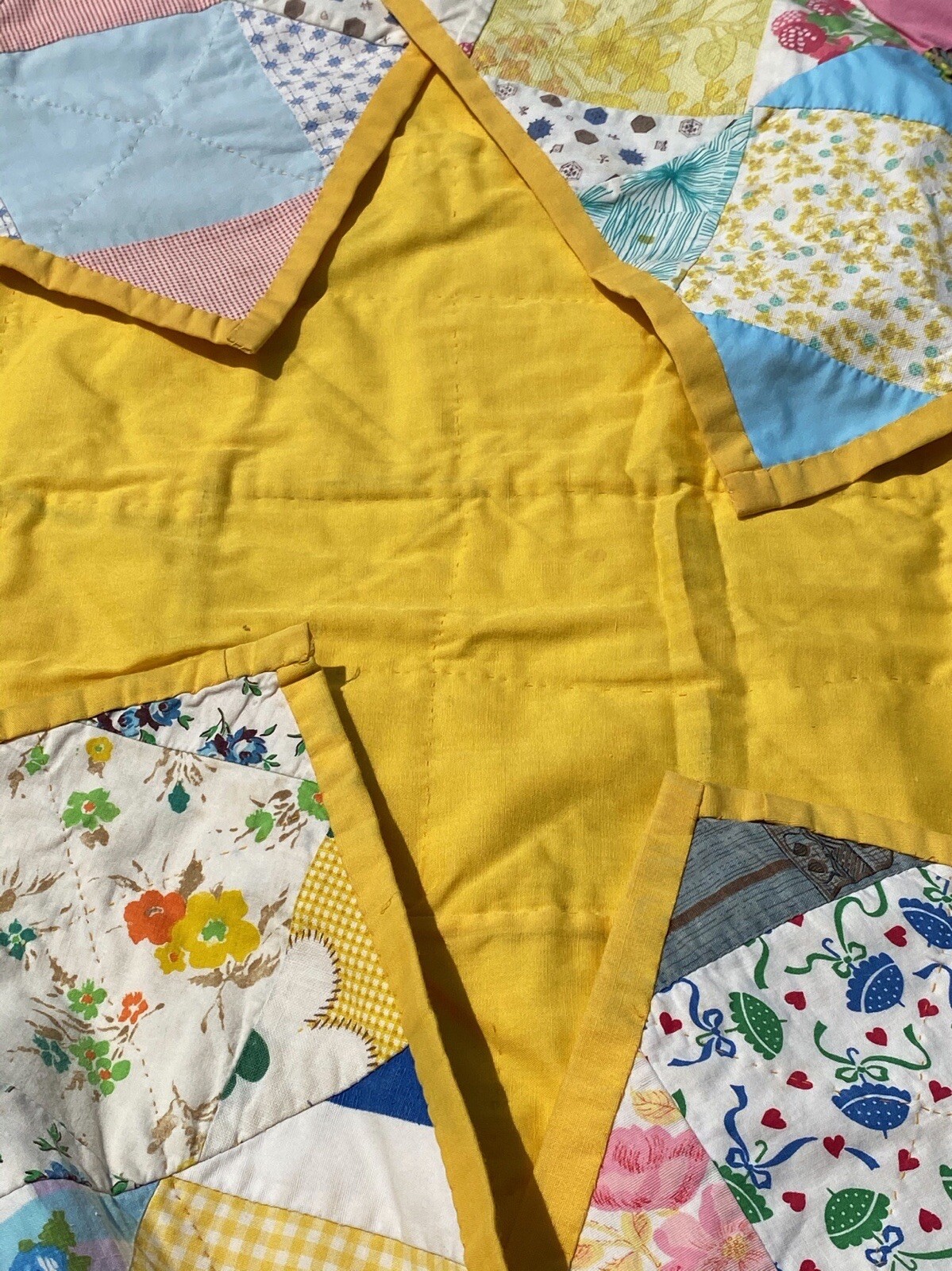 handmade vintage quilt 61”x102” GC eBay