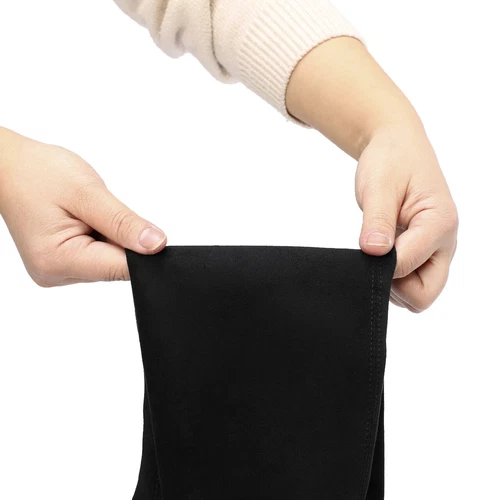 Overknee Socken Stiefel eckiger Absatz Schuhe Wildleder Damen spitz zulaufend hoher Absatz - Bild 17 von 25