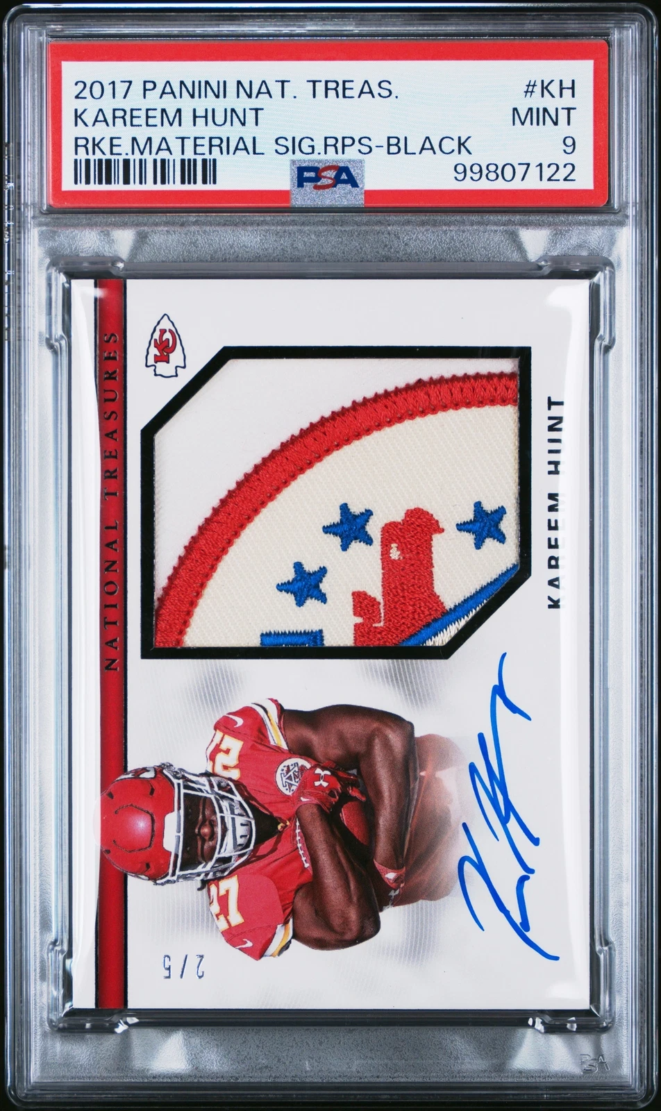 Kareem Hunt Panini National Treasures Rookie Material Signatures Rps #KH Black