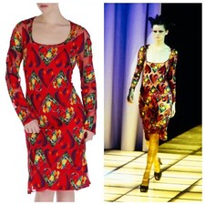S/S 1997 Look#30 Gianni Versace Couture Heart Print Red Dress