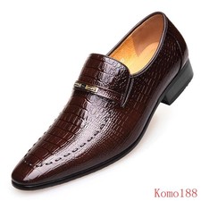 Men's Casual Classic slip on Embossed pu Leather business formal Shoes