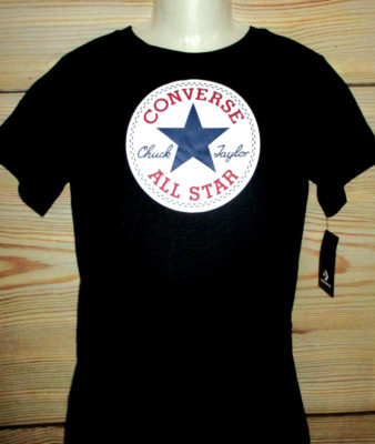 YOUTH BOYS CONVERSE ALL STAR BLACK T-SHIRT SIZE XL (18/20)