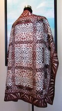 Adrienne Landau Leopard Animal Print Silk Scarf 35"